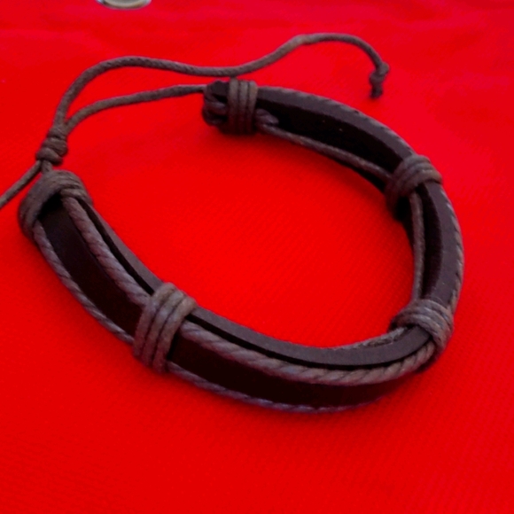 Genuine Leather Bracelet # 3 Handmade! - Picture 2 of 7